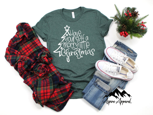 Have Yourself A Merry Little Christmas - Christmas Tree Lettering